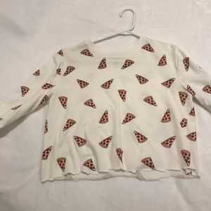 forever 21 distressed pizza pattern sweatshirt